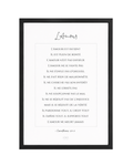 Tableau avec verset biblique sur l'amour