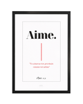 Tableau minimaliste avec verset biblique "Tu aimeras ton prochain comme toi même".