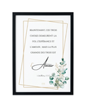 Tableau avec verset biblique sur l'amour de 1 Corinthiens 13