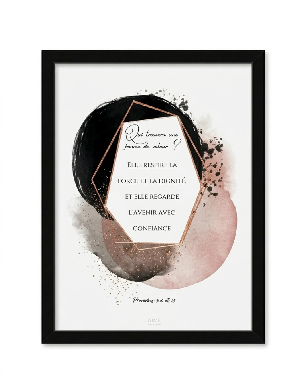 Tableau décoratif avec verset biblique de Proverbes 31 Femme de valeur