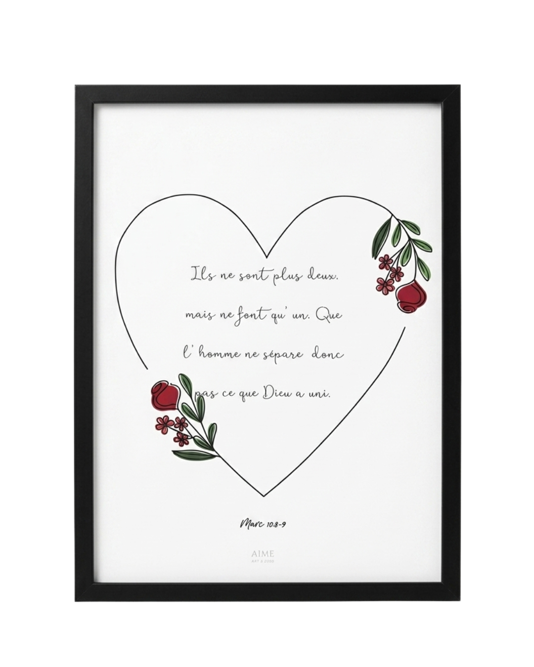 Tableau décoratif avec verset biblique sur le mariage