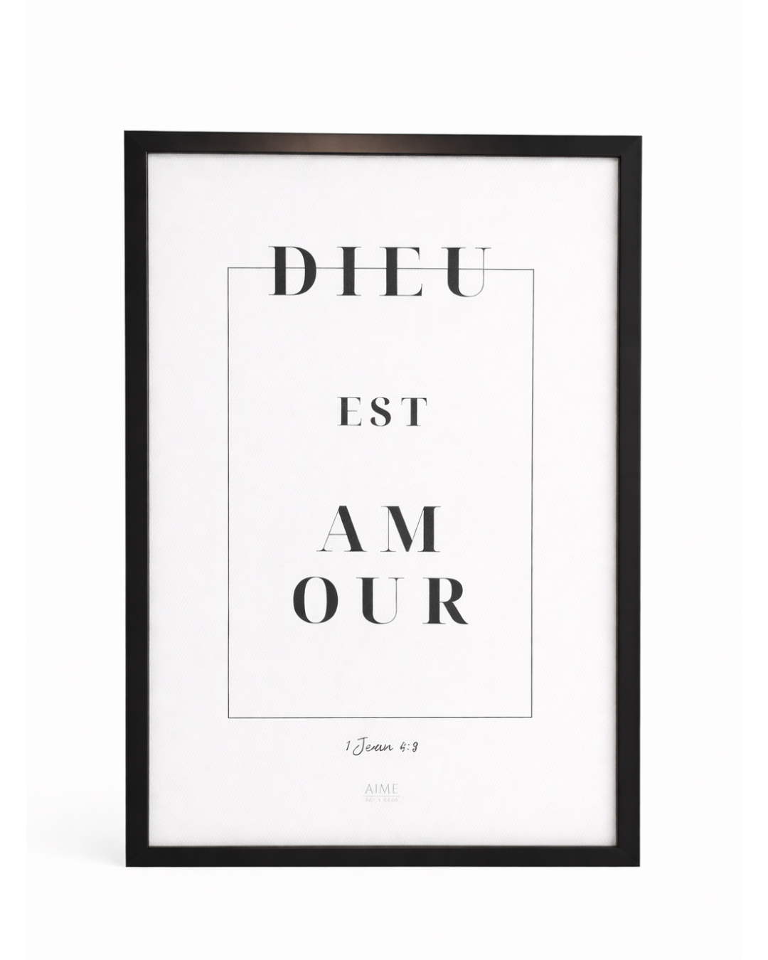 Décoration chrétienne minimaliste verset biblique 1 Jean